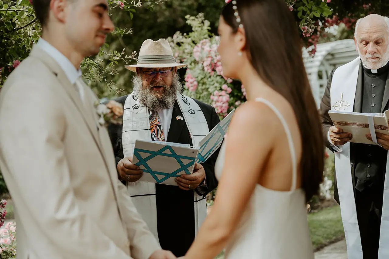 rabbi richard winer officiating interfaith jewish wedding ceremony
